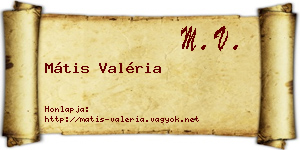 Mátis Valéria névjegykártya